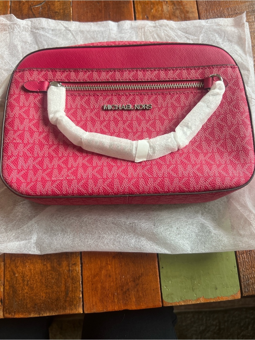 Michael Kors Pink Signature Cosmetic Case